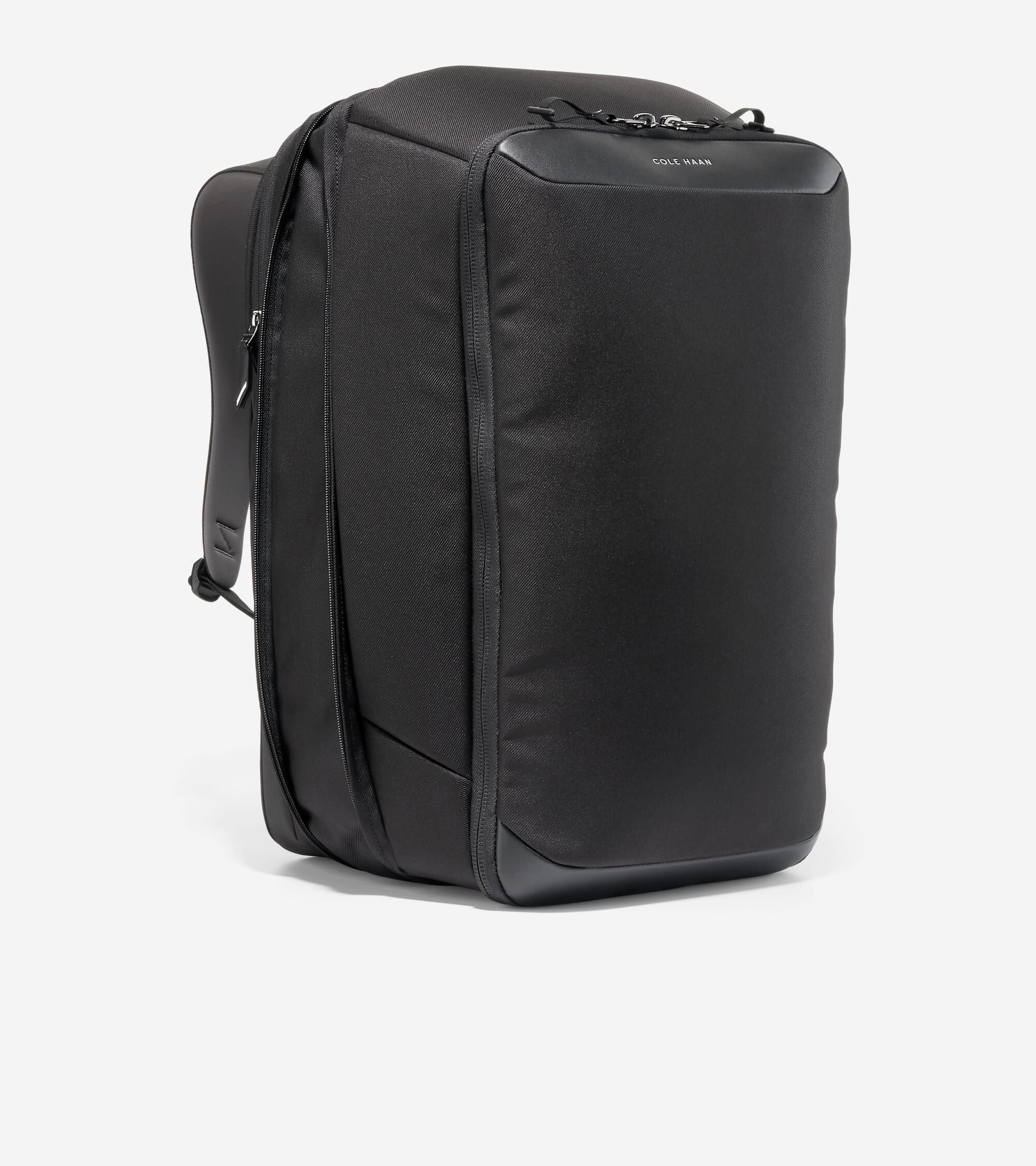 Cole haan black leather backpack online